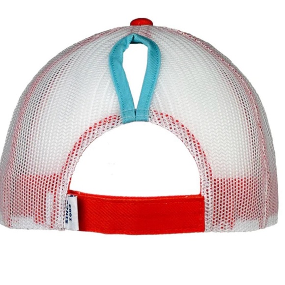 HOOTERS Cursive Design Stripe Ponytail Mesh Baseball Cap Hat NWT - Picture 4 of 15